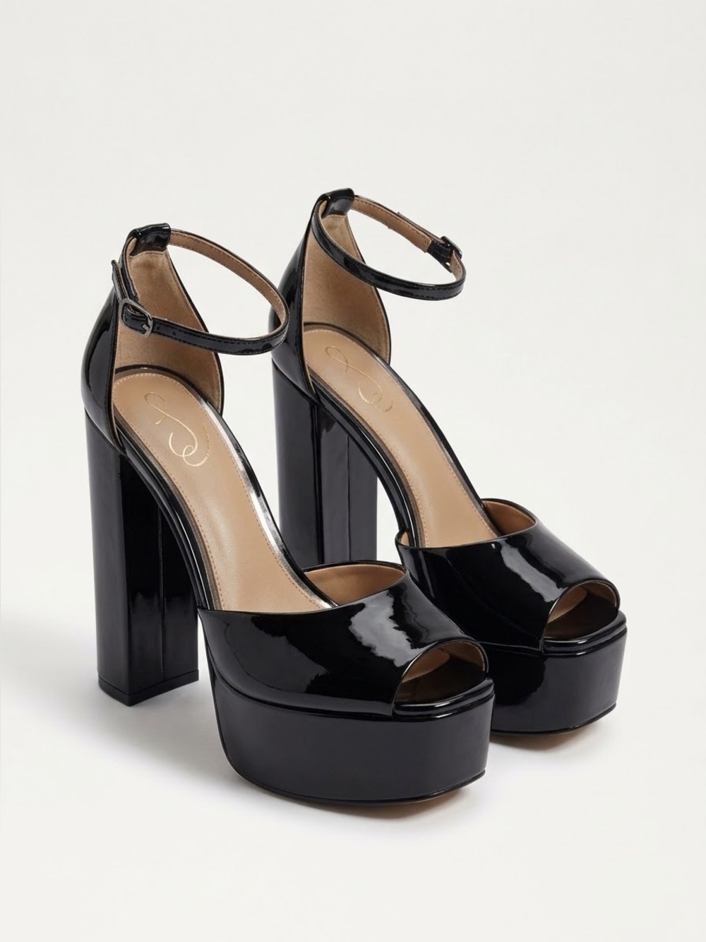 Sam Edelman Kori Platform Sandals - Black Patent (Size 6) NWOB